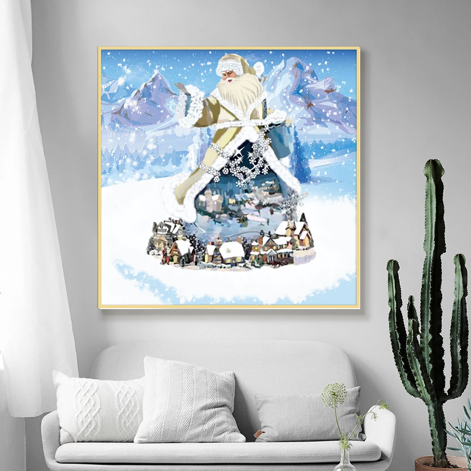 Полный 5D Сделай Сам Алмазная Краски ing санта-клаус и деревни 3D бриллиантовый