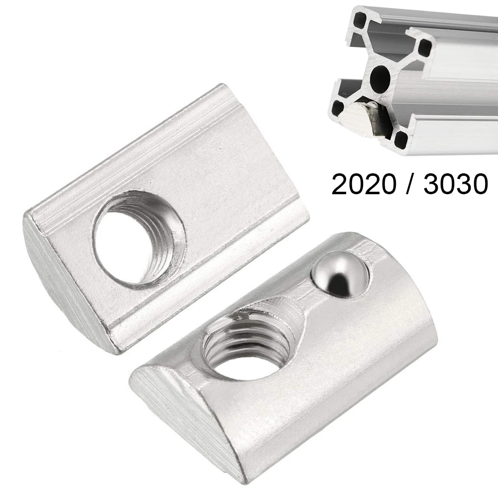 

20/50/100 шт., алюминиевый экструзионный профиль 2020 3030 CNC M4 M5 M6 M8, полукруглая эластичная пружинная гайка, шариковая гайка