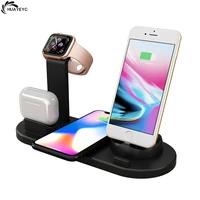 10w qi fast wireless charging stand for apple watch 5 4 3 iphone 12 11 x xs xr 8 airpods pro samsung 6 in 1 charger dock station