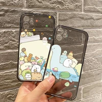 sumikko gurashi cute cartoon phone cases for iphone 12 11 8 7 se 2020 mini pro x xs xr max plus black transparent cover