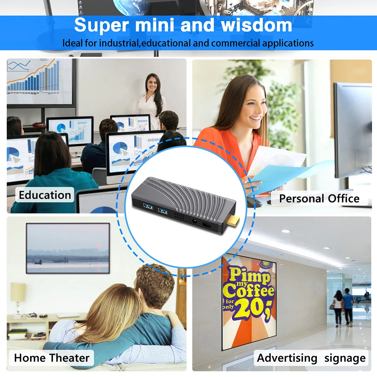 Billig T6 Kühlung Fanless MINI PC Tasche Linux PC Stick Mit Intel Kirsche Trail 2G/32G 4G/64G Win10 Mini Pc
