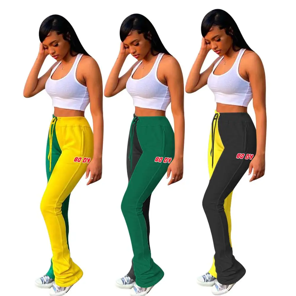 

flare stacked sweatpants women stacked leggings joggers bell bottom ruched pants stacked pants women sweat pants trousers