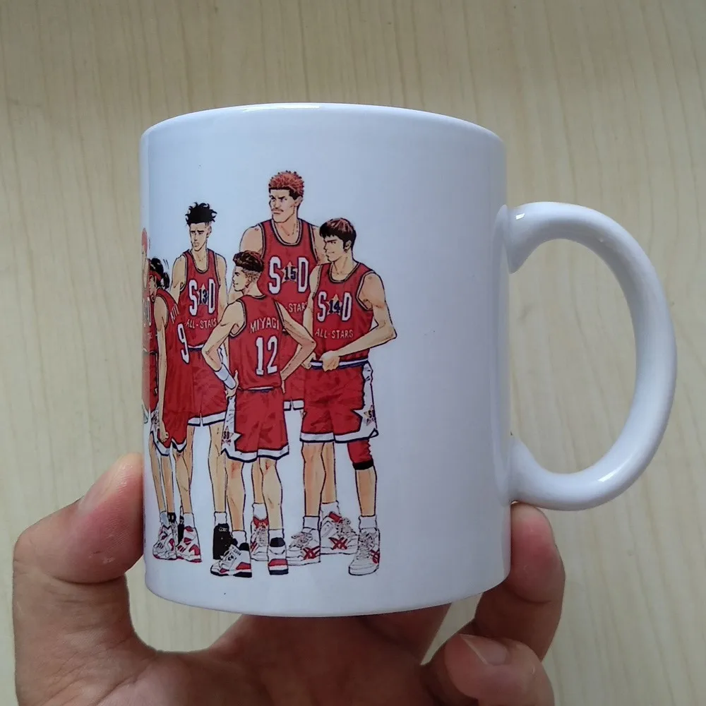 Кофейные чашки воды молоко кружки с мультяшным SLAM Данк цифры печать в качестве