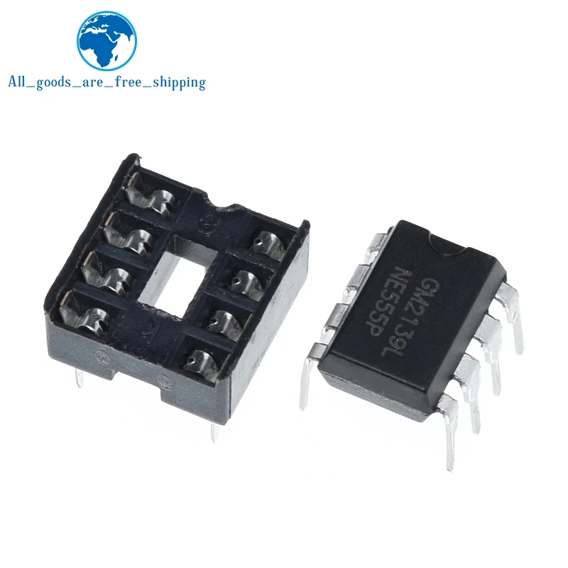 20 шт., (по 10 штук) NE555 NE555P IC 555, осциллятор с таймером и 8-контактный гнезда DIP