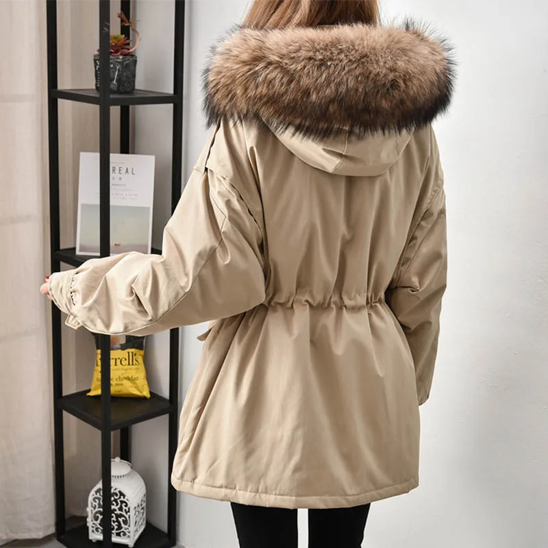 Зимняя женская куртка с капюшоном 2020 белый утиный пух парка средний длинный