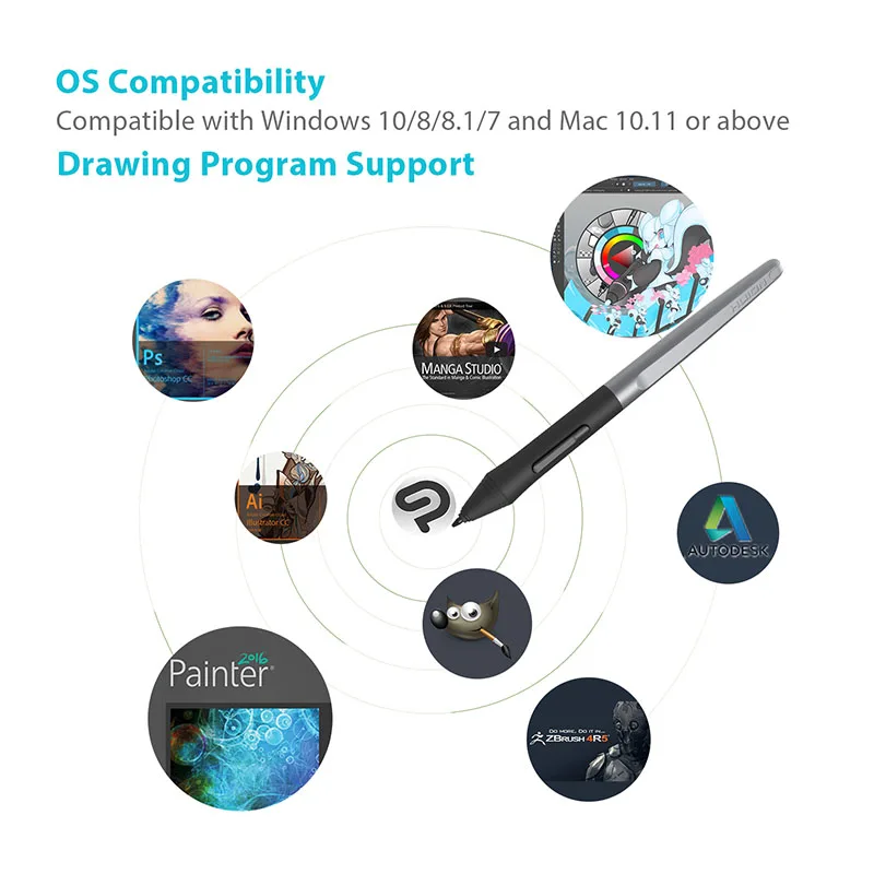 

HUION Professional Digital Drawing Pen Tablet H610 PRO V2 8192 Levels Graphic Tablet with Battery-Free Pen Tilt Function