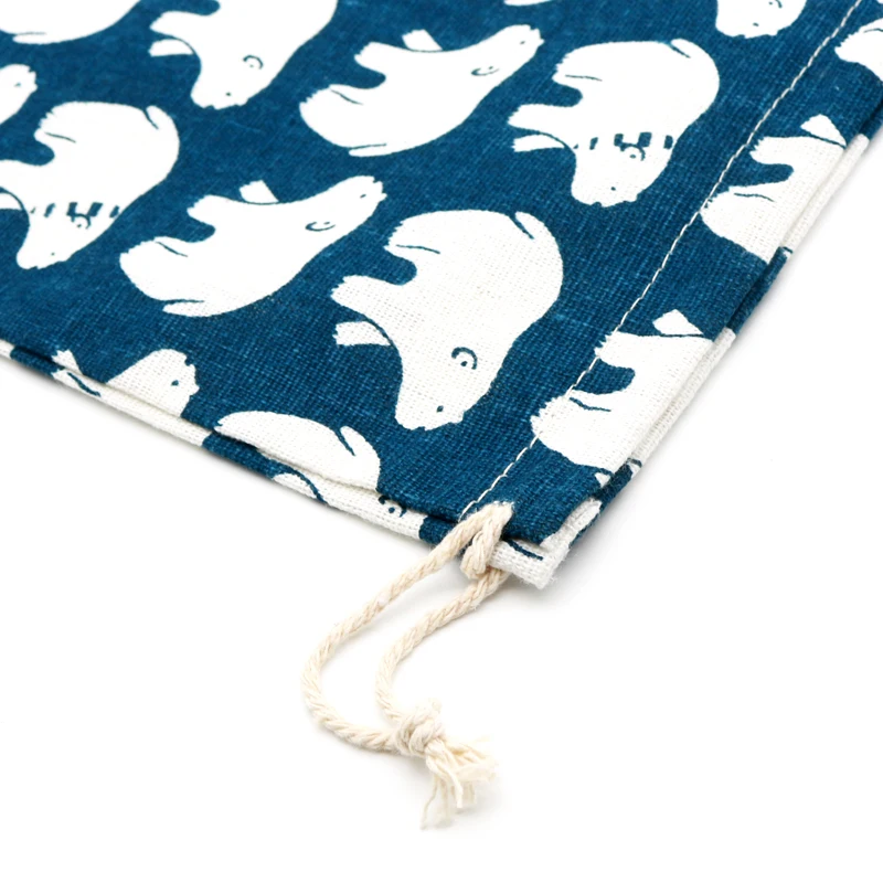 9*12 см 50 шт. синие хлопковые льняные сумки с завязками для рыбы джутовые пакеты