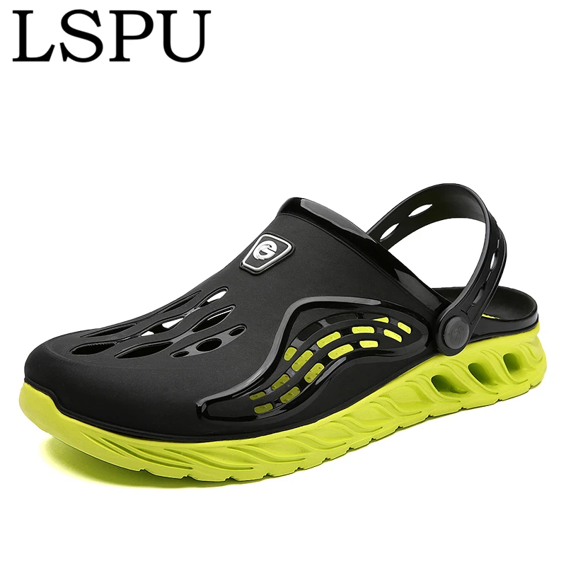 

New Arrivals Summer Men's Jelly Shoes Slip On Breathable Water Beach Sandals Mules Lightweight Quick-drying Men Clogs Size 40-45