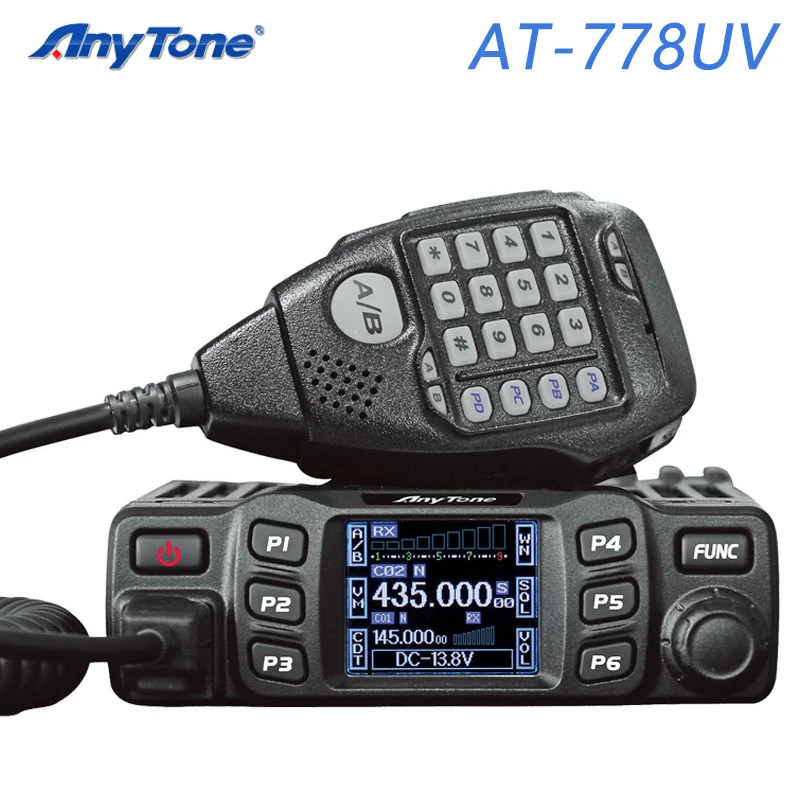 AnyTone AT-778UV II Dual Band Transceiver Mini Mobile Radio Station VHF 136-174 UHF 400-480MHz Amateur Radio  Walkie Talkie 25W