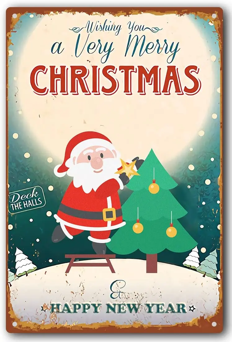 

huangdd Retro Style Metal Tin Sign- Christmas Party Bar Garage Restaurant Cafe Home Wall Decoration Gift for Man