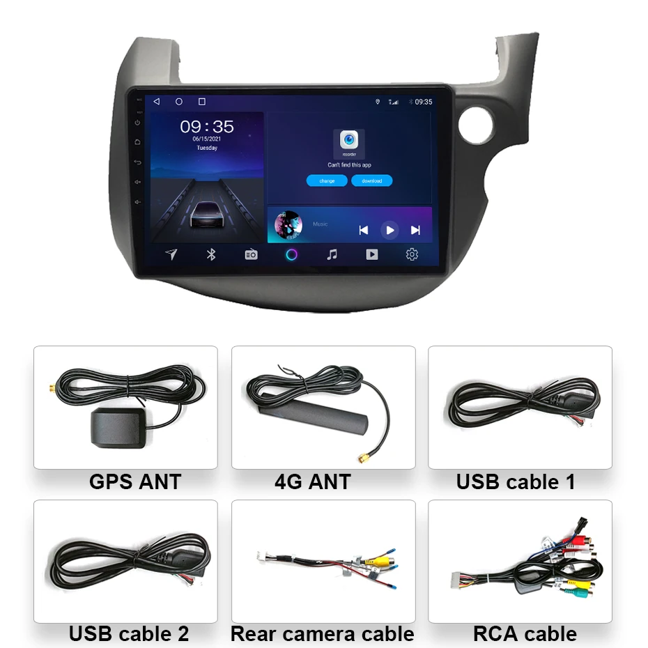 

Roadonline Vehicle For Honda Fit RHD 2008-2013 Gps Car Navigation Multimedia Radio Player Android 10 6G 128G Auto Bluetooth