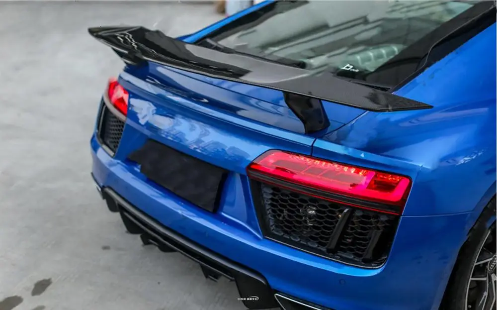 Купить Спойлер R8 из углеродного волокна для Audi R8 V8 V10, стикер для губ с крыльями, Стайлинг автомобиля 2016 и выше