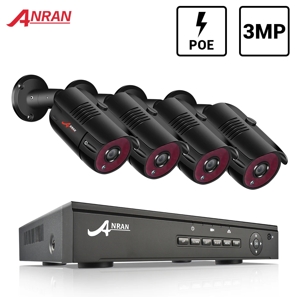 3.0MP CCTV камера система безопасности комплект POE Система видеонаблюдения