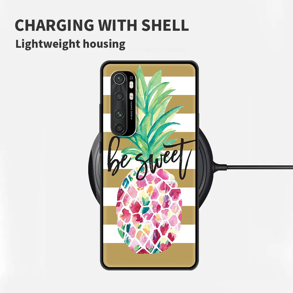 

Fashion Pink Pineapple Case For Xiaomi Mi Poco X3 NFC 10T Pro 5G Note 10 Lite 10S 11 9T M3 9 SE Silicone Phone CC9 Coque Fundas