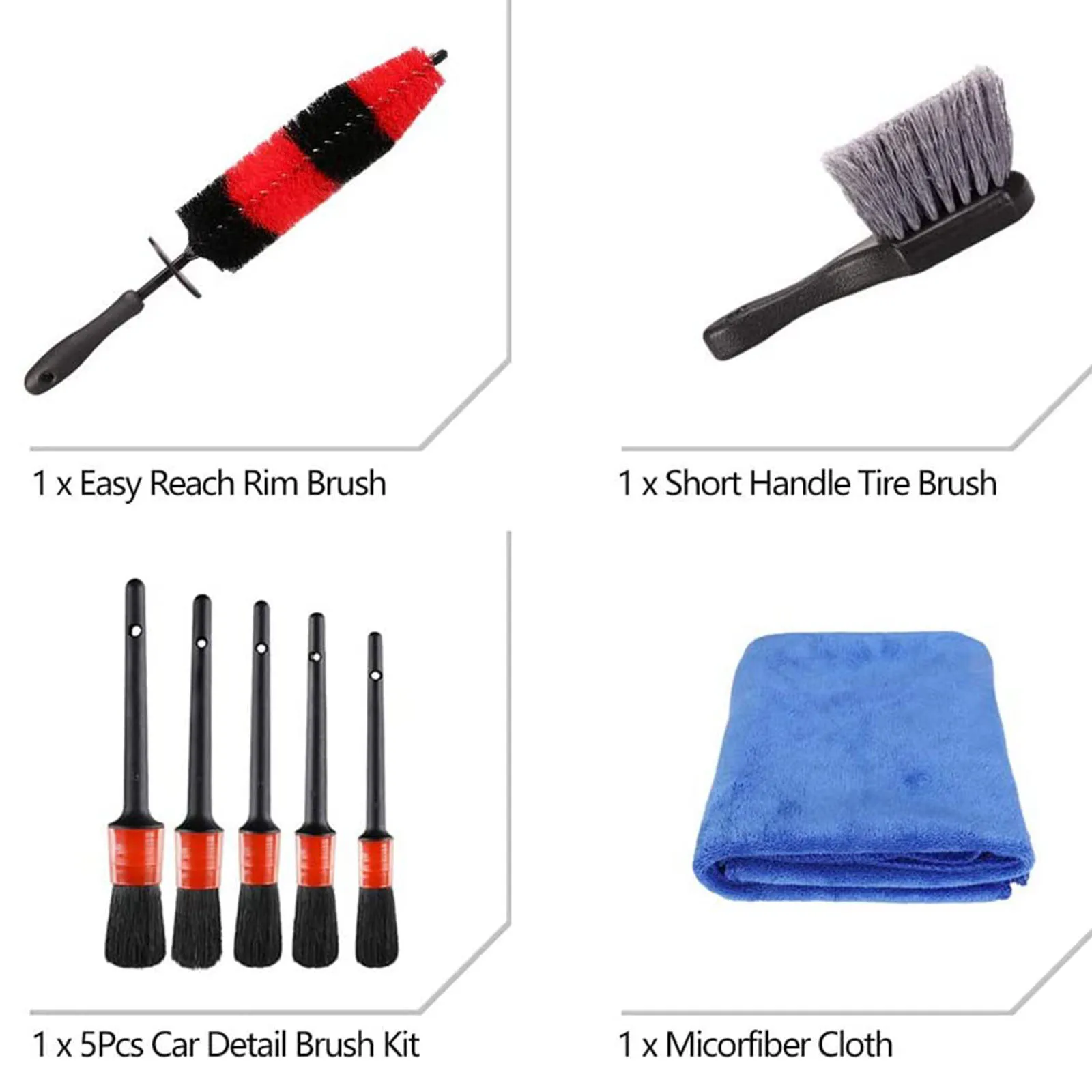 8x щетка для детейлинга автомобиля гибкая колесная набор очистки воздуховода