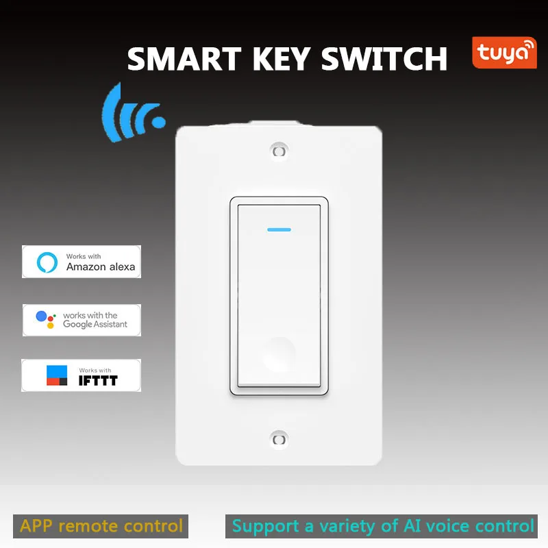 

ZigBee Tuya Smart Push Button Light Switch 16A Single Living Line Automation Modules Wall Light Switch Works With Alexa Google