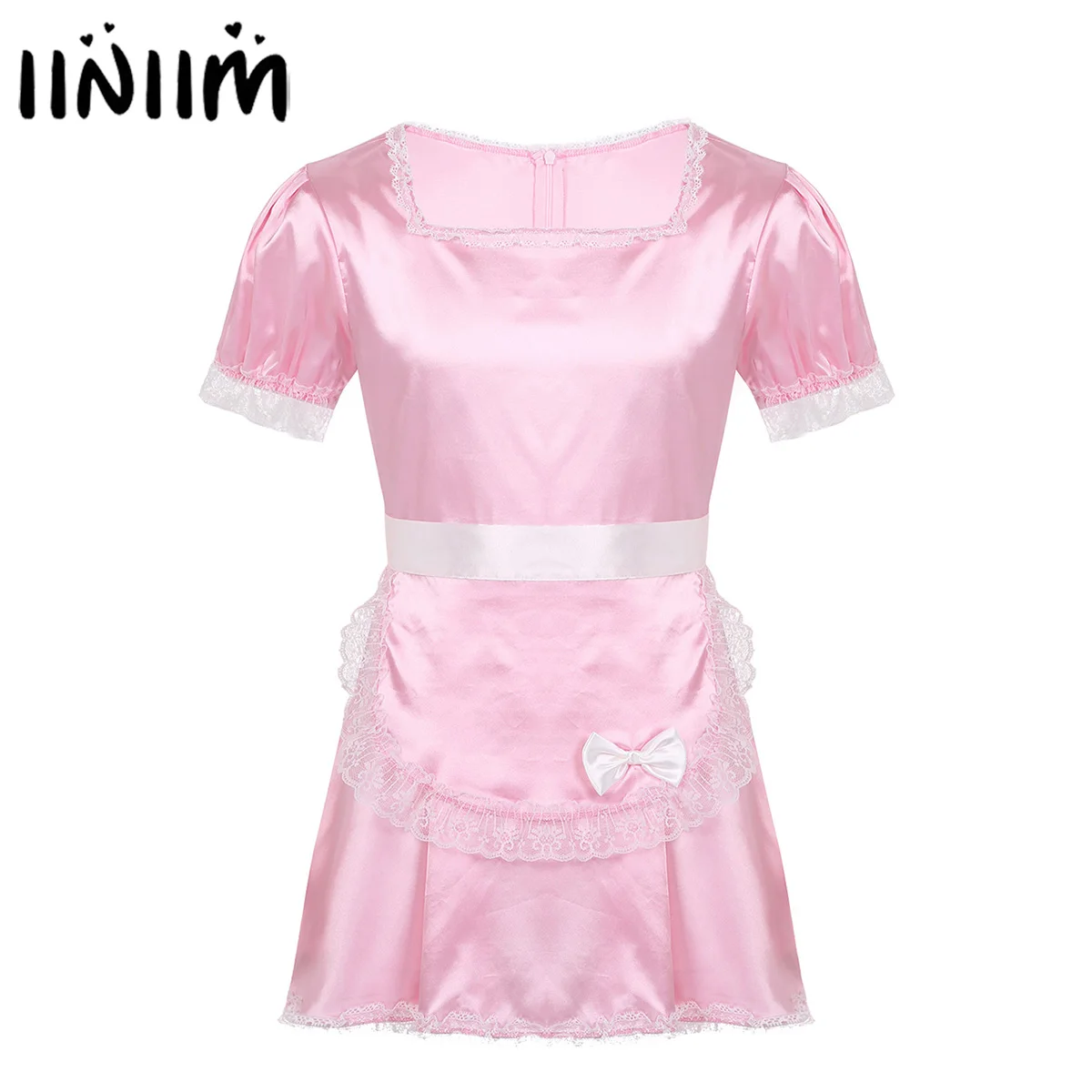 Платье iiniim для мужчин взрослых вечеринок геев с кружевной каймой шелковое