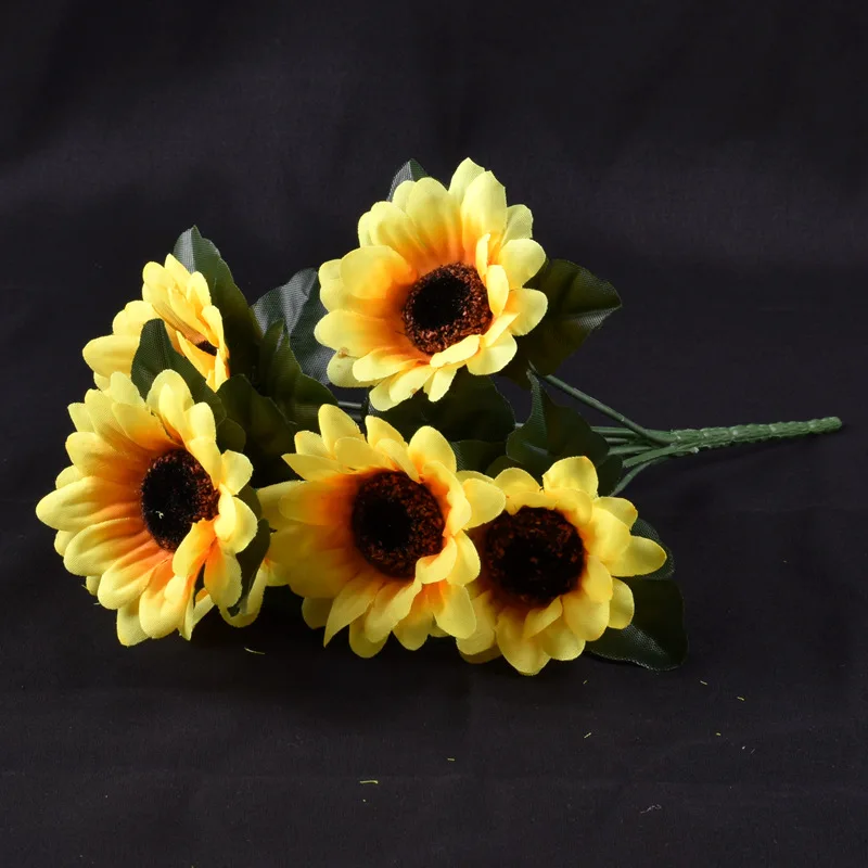Новое моделирование маленький Подсолнух букет украшение дома искусственный