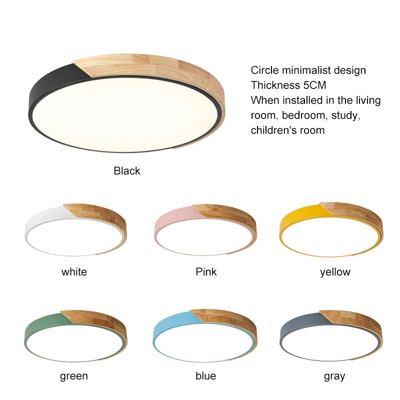 Lámpara de techo Led moderna de estilo nórdico para sala de estar, luces de dormitorio ultrafinas redondas y coloridas, iluminación regulable con aplicación