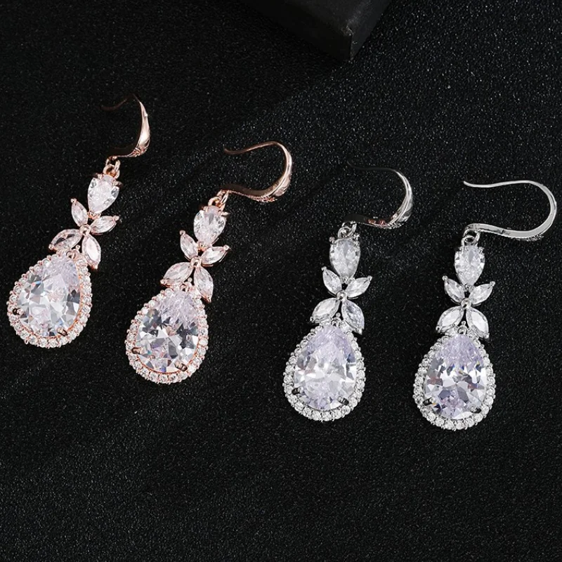 

AMC Vintage Flower Shape Water Drop Earring For Women Oversize Lady Style Luxury Female Trendy Party Jewelry Gift