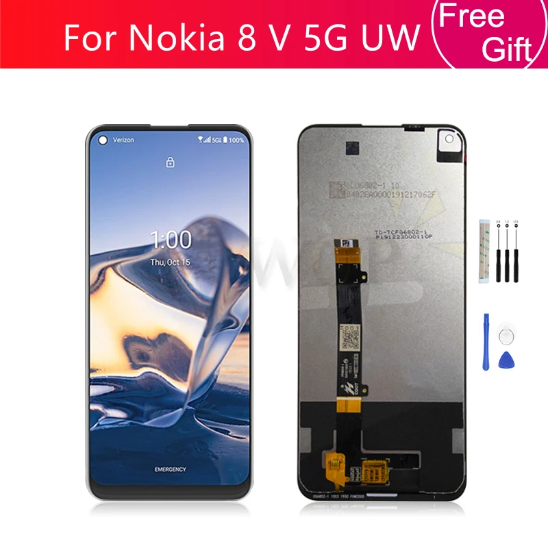 

For Nokia 8 V 5G UW LCD Display Touch Screen Digitizer Assembly For Nokia 8v Screen Replacement Repair Parts Free Tools 6.81"