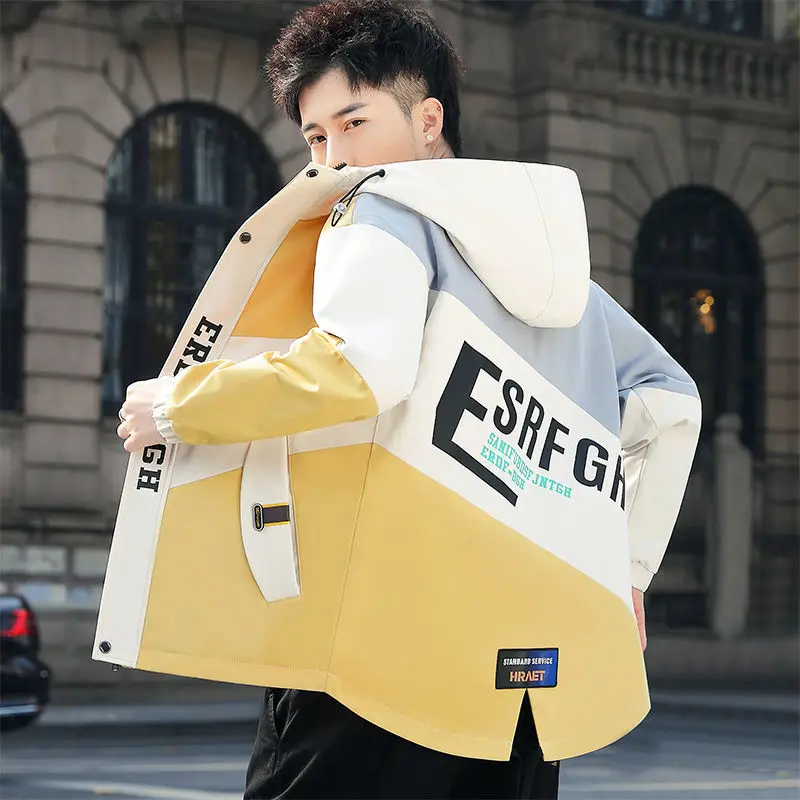 

2021 spring and autumn new casual hooded all-match coat top men's Korean fashion jacket