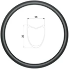 Карбоновый обод для велосипеда, 380 г, 700C, 35 мм, 30 мм