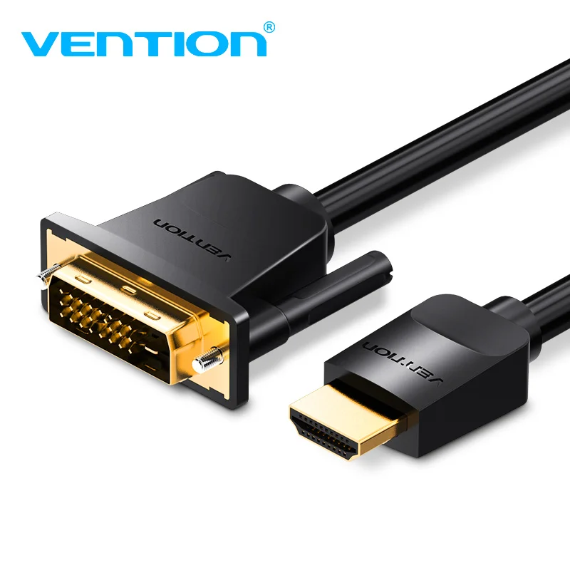 Vention Кабель hdmi-DVI DVI-D 24+ 1 Pin папа-папа 1080P HD 3D кабель адаптер для монитора PS4 проектор Высокоскоростной hdmi кабель