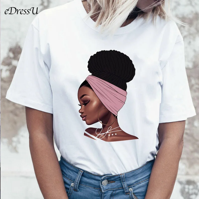Женская хлопковая Футболка Melanin Poppin белая Повседневная футболка из модала в
