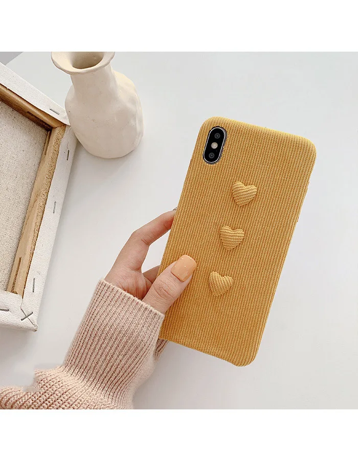 GlamPhoneCase вельвет трехмерный любовь чехол для iPhone X XS Max XR Мягкий силиконовый 7 8 6 6s