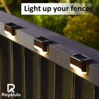royalulu solar led lights outdoor landscape table step light waterproof staircase wall light warm white balcony fence lights