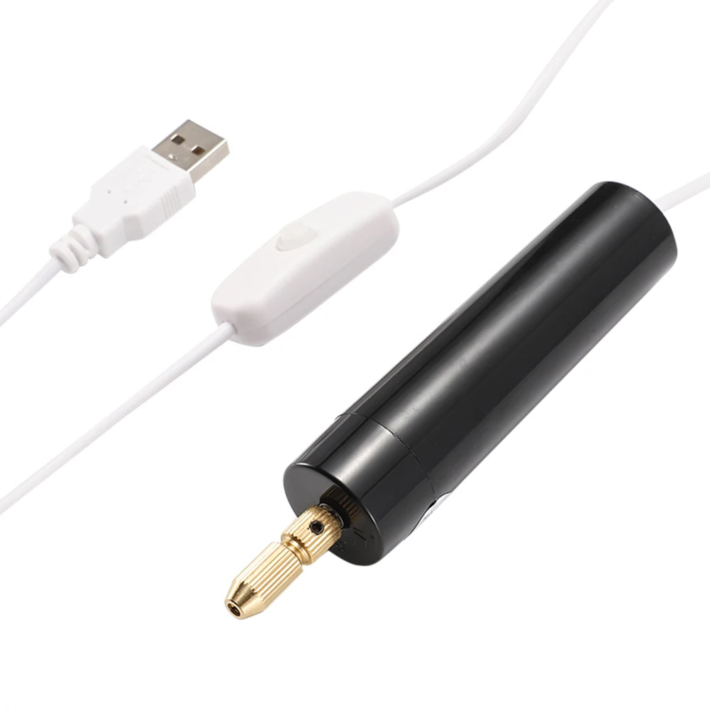 

SALE Mini Handheld Electric Drill USB Powered Portable Rotary Drill Set power tool with 3 Twist Drill Bit for Metal Wood Jewelry