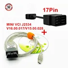 Мини VCI V16.00.017 новейшая версия FTDI FT232RL чип высокая производительность OBD J2534 для флэтиса Techstream + 17 контактов для T-oyota
