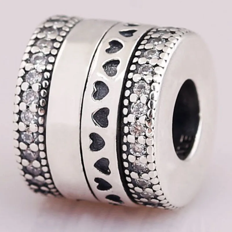 

100% 925 Sterling Silver Bead Round With Crystal Rotating Beads Fit Pandora Women Bracelet & Necklace Diy Jewelry