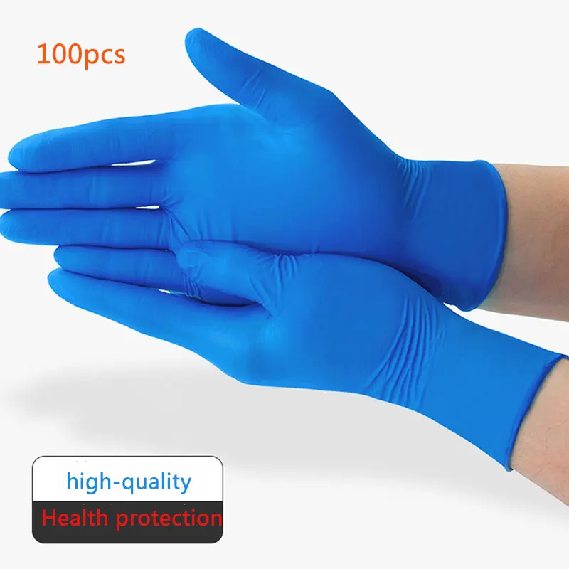 100 шт одноразовые перчатки супер тонкие нитриловые латексные чистящие пищевые