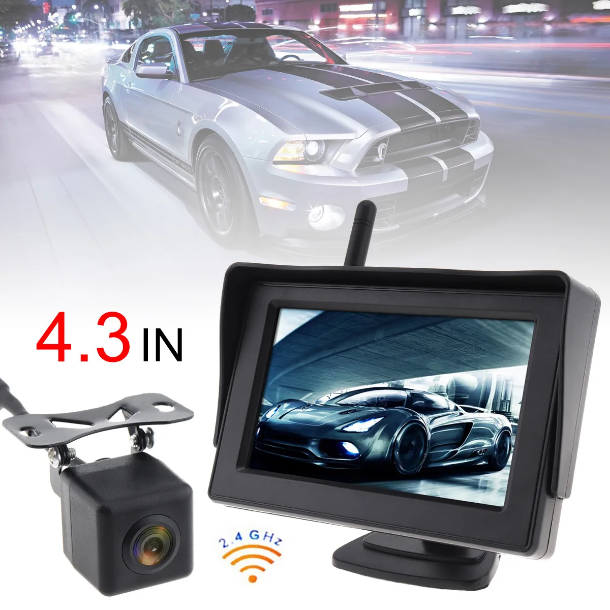 4 3 дюймовый беспроводной HD автомобильный монитор заднего вида автомобильная