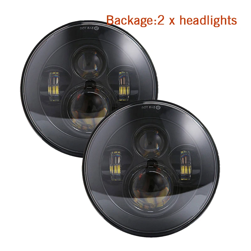 B-2xheadlights 2xFor Lada 4x4 urban Нива УАЗ suzuki samurai 7 дюймовый светодиодный фар с Halo кольцевая фара Замена для мотоцикла - Цвет: B-2xheadlights