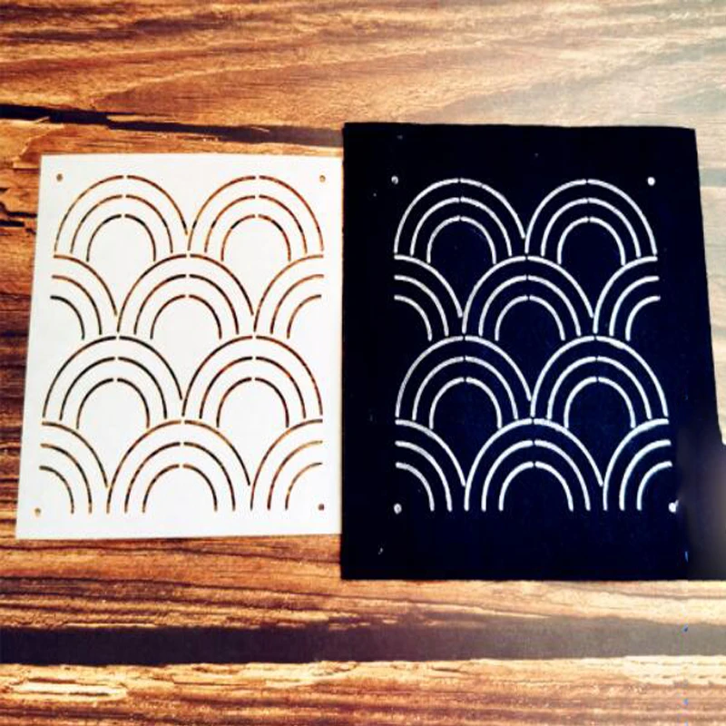5pcs Classic Style Size 9x9cm Ripple Flower Soft Template DIY Family Tea Mat Handicraft Embroidery Drawing Tool Sashiko - купить по