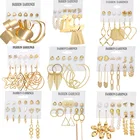 Набор акриловых серег-гвоздиков с искусственным жемчугом и круглыми кисточками, 6 шт.