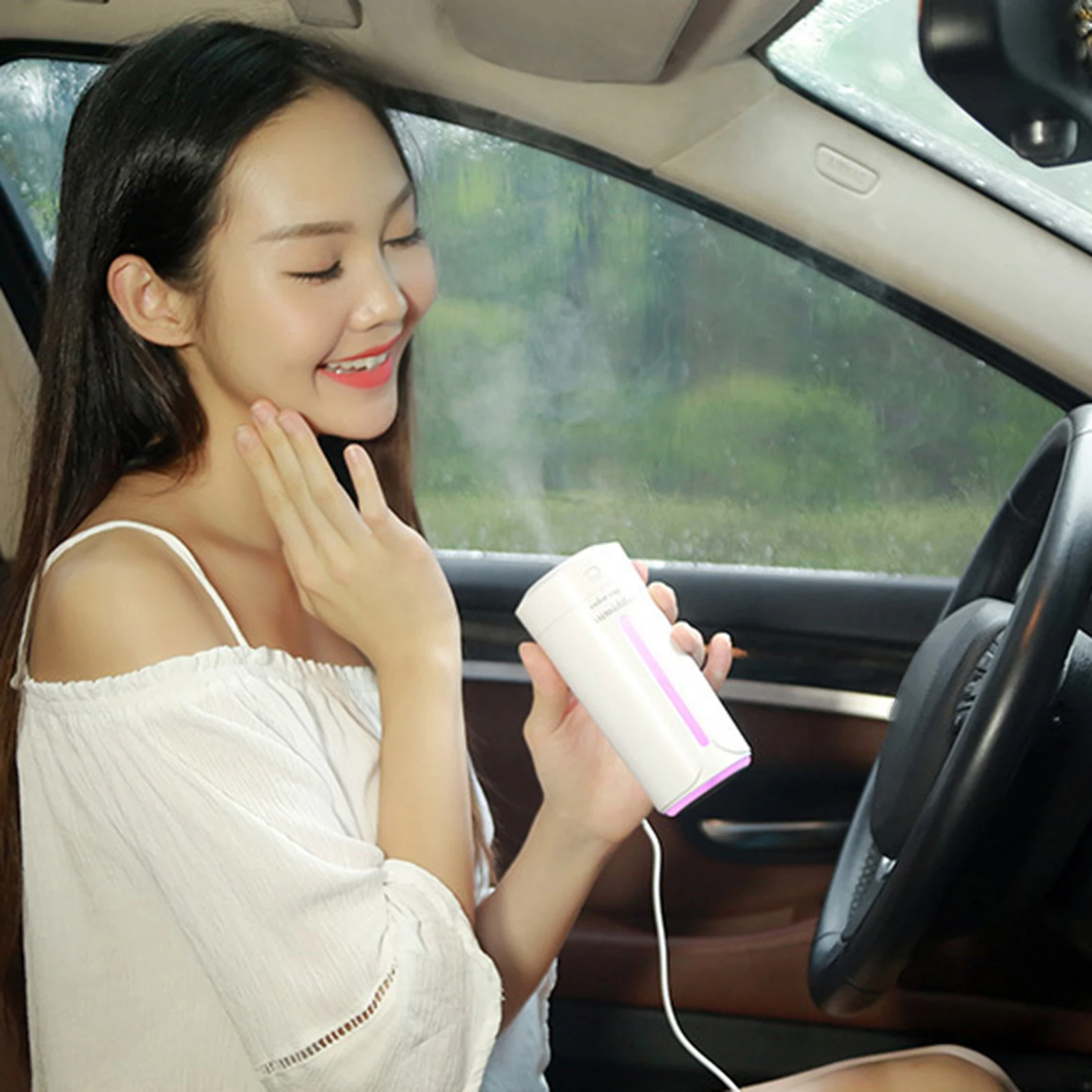 

Home Car Mute USB Humidifier Mist Maker Colorful Night Light Mini Air Purifier Rechargeable Humidifier Car Interior Accessories