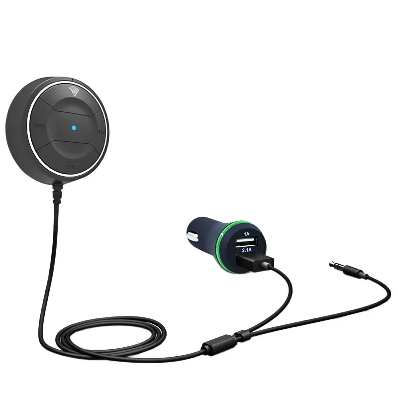 

2020 NFC Bluetooth Car Kit Stereo Music Receiver MP3 Player Hands-free 3.5mm Aux Input 3.1A Dual USB Speakerphone Car Charger