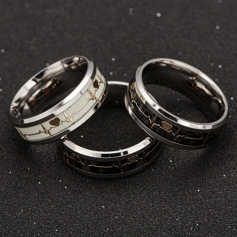 

ECG Couple's Carbon Fiber Ring Wish Hot Luminous Ornament