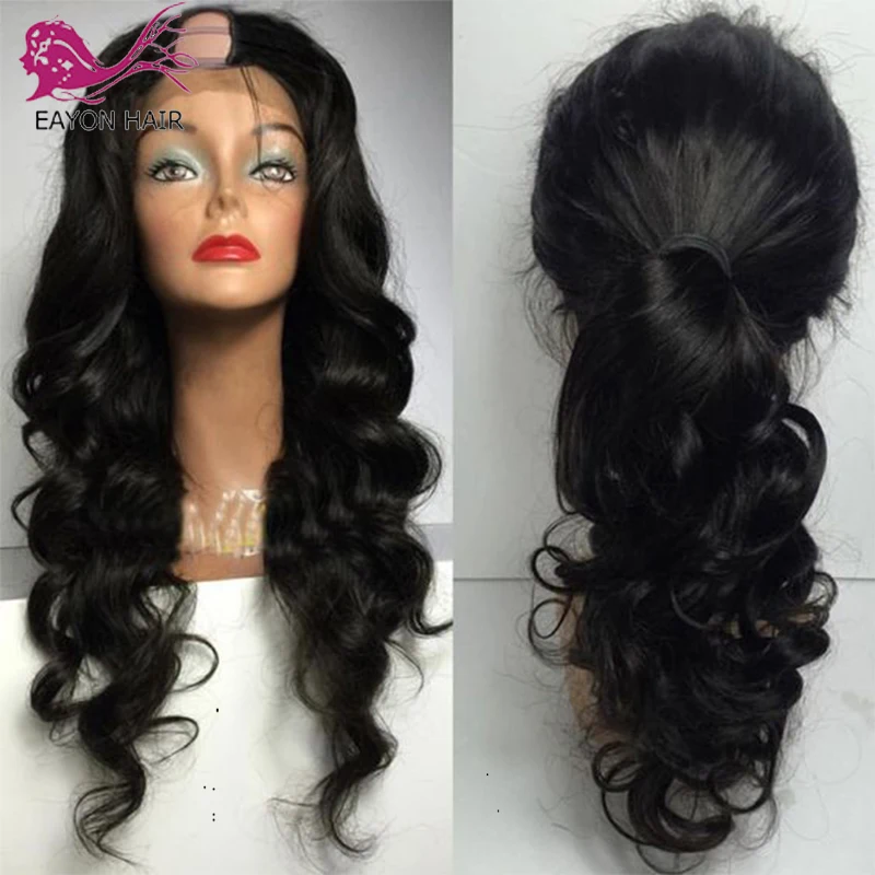 

EAYON 150% Density U Part Wigs Brazilian Remy Hair Body Wave U Part Human Hair Wigs For Women Glueless Middle U Shaped Wigs