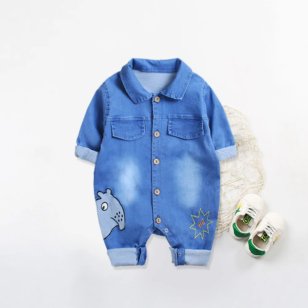 

Welaken New Fashion Cartoon Baby Girl Clothes Boutique Rompers Kid Clothes Denim Fall Clothes Kids Rompers Overalls For Children