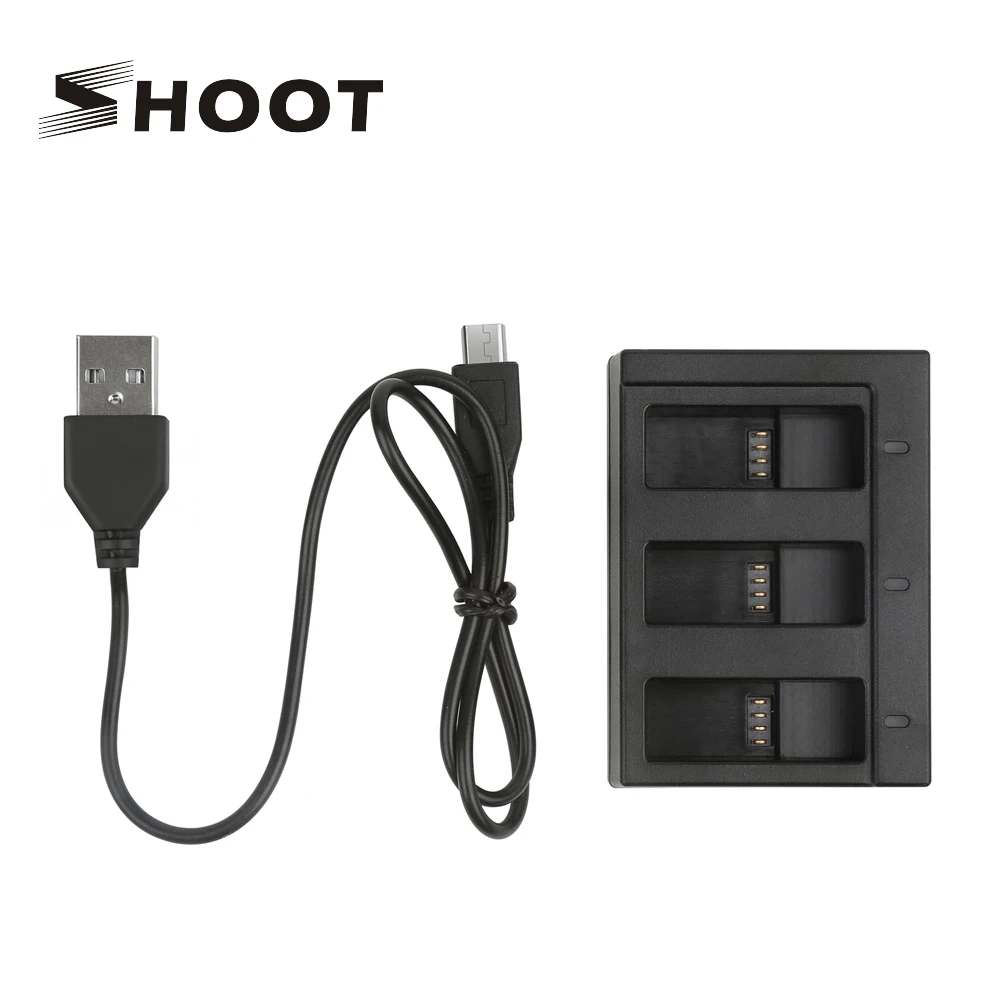 SHOOT Dual/Three port Slot AHDBT 501 зарядное устройство для GoPro Hero 8 7 6 5 Black камера с USB кабелем Go pro