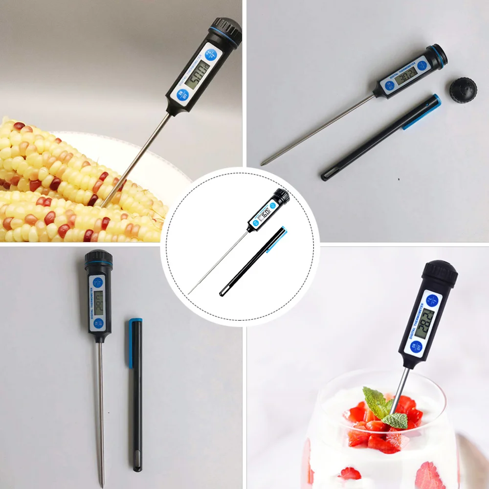 

2Pcs Useful Digital BBQ Tool Kitchen Water (Black)