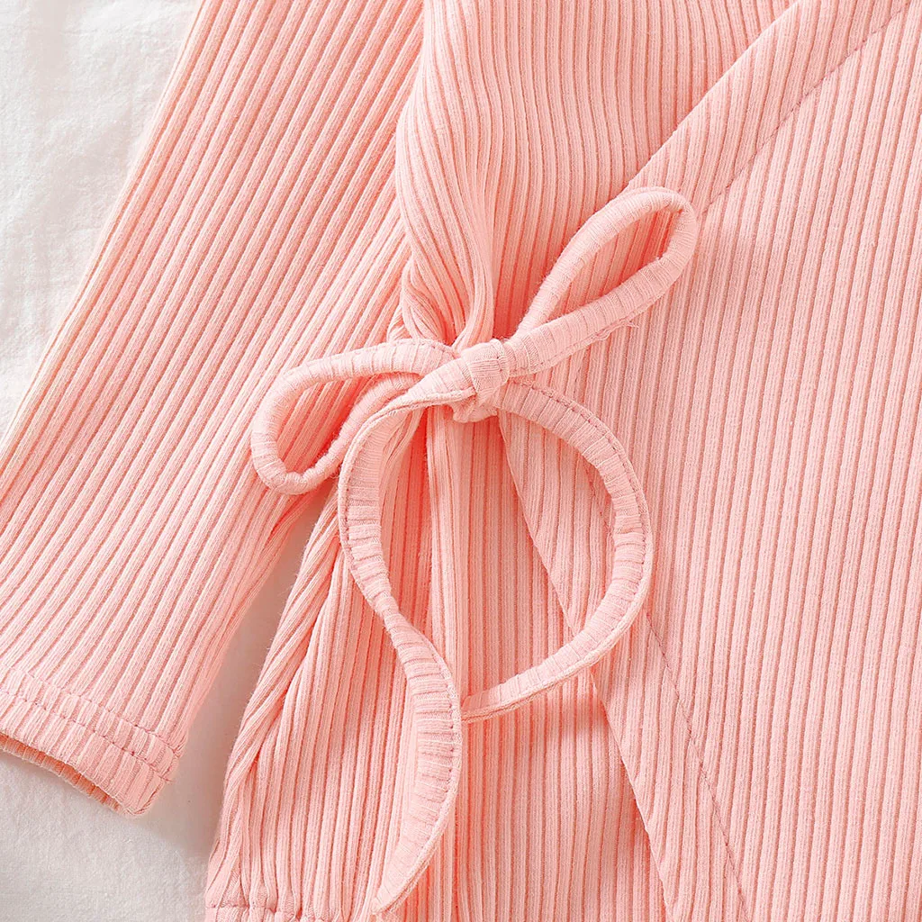 2019 Модное Новое однотонное кимоно с элементами ямы одежда для маленьких девочек