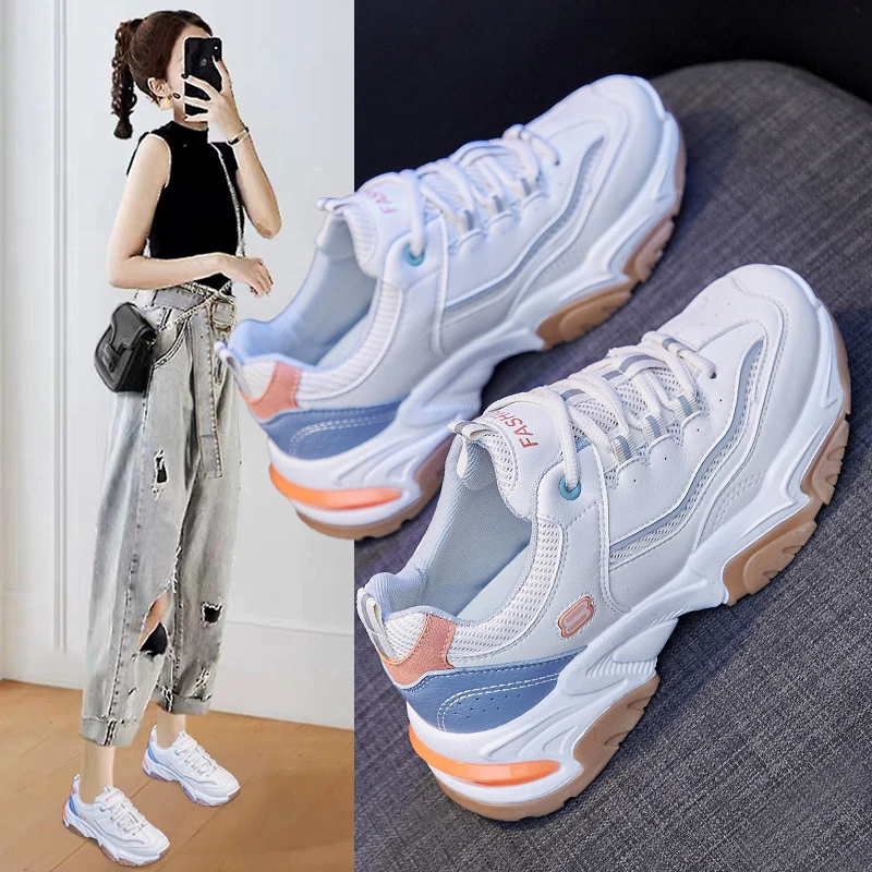 

Sneakers women 2021 comfortable walking casual shoe PU leather breathable mesh platform sneakers high quality sports shoe