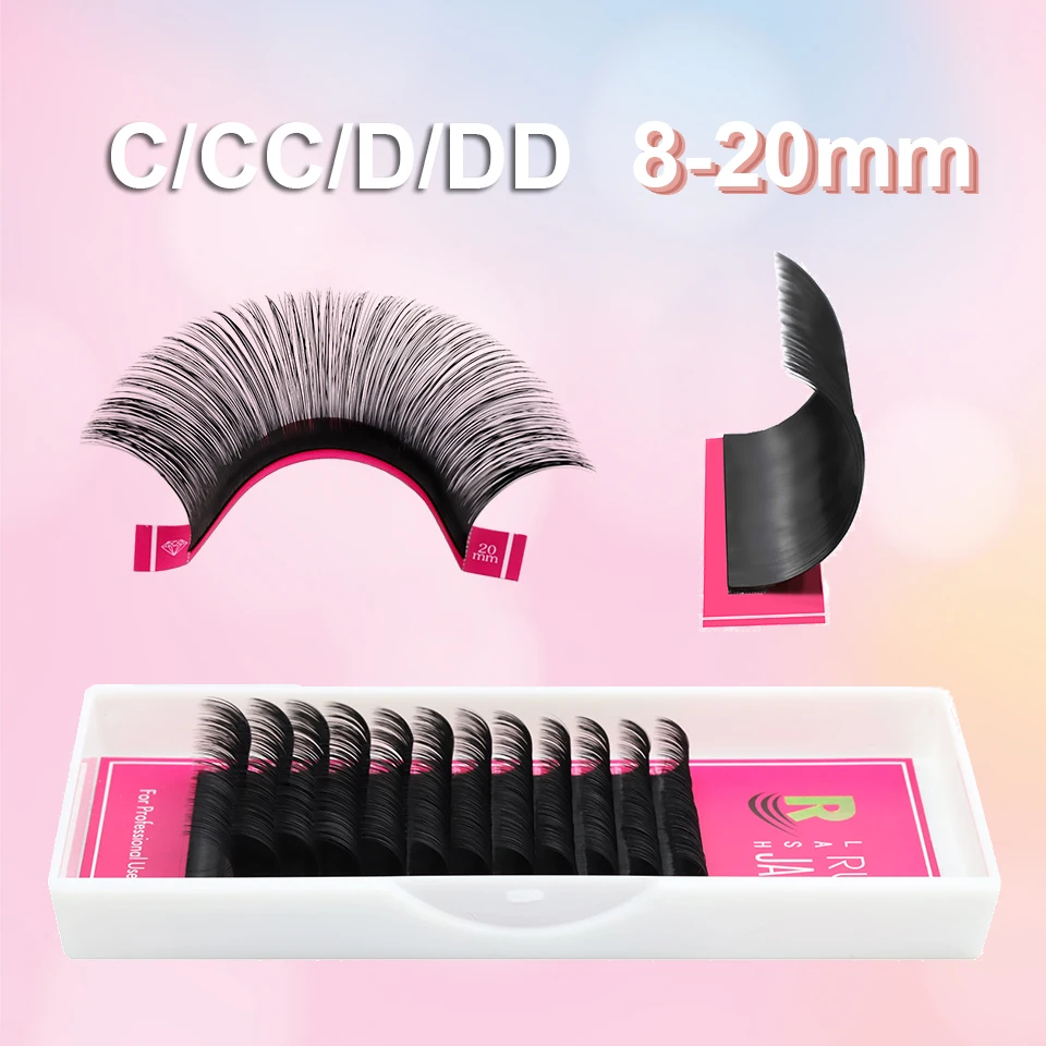 

20mm Individual Extension Eyelashes 8-20mm Long False Eyelashes Natural Soft Volume Lash Classic Korea Silk Mink Lash Extension