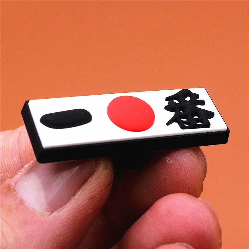 Original PVC Croc Shoe Charms Fish Fan Japanese Game Handle Hat Sandals Decorations Accessories for Jibz Kids Party Gifts U212